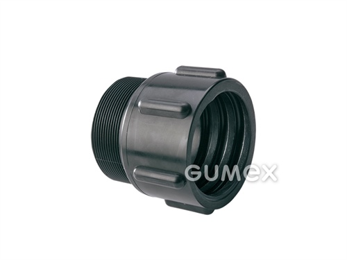 Koncovka 242 pro hadice AIRDUC 341, 345, 350, 351, 355, TIMBERDUC 533, DN 50mm, vnější závit G 2", Pre-PUR (éterová báze), -40°C/+90°C, černá